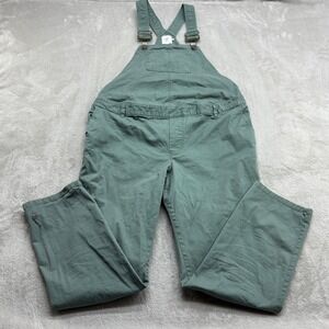 The Nines by Hatch Overalls Women's M Green Maternity Adjustable Twill Bib Boho